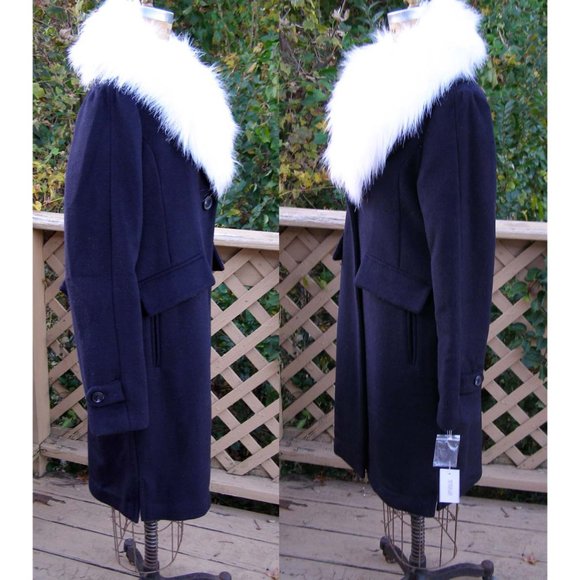 NEW Derek Lam 10 Crosby NAVY Wool blend coat sz M - Picture 9 of 13